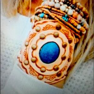 NWT THREE BIRD NEST Boho Leather Cuff Bracelet